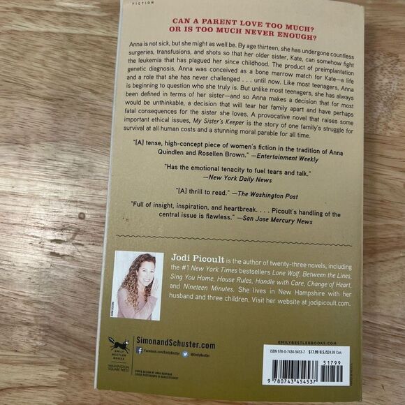 “My Sister’s Keeper” By Jodi Picoult, Paperback, #1 New York Times Bestselling - Picture 4 of 12